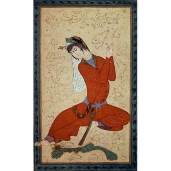 Seated Woman 16Th-17th Century Shah Abbas School Persian Freer Gallery Smithsonian Institution Print - 18 x 24 in.