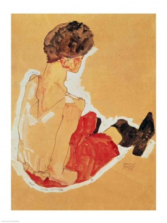 Seated Woman 1911 Canvas Art - Egon Schiele (18 x 24)