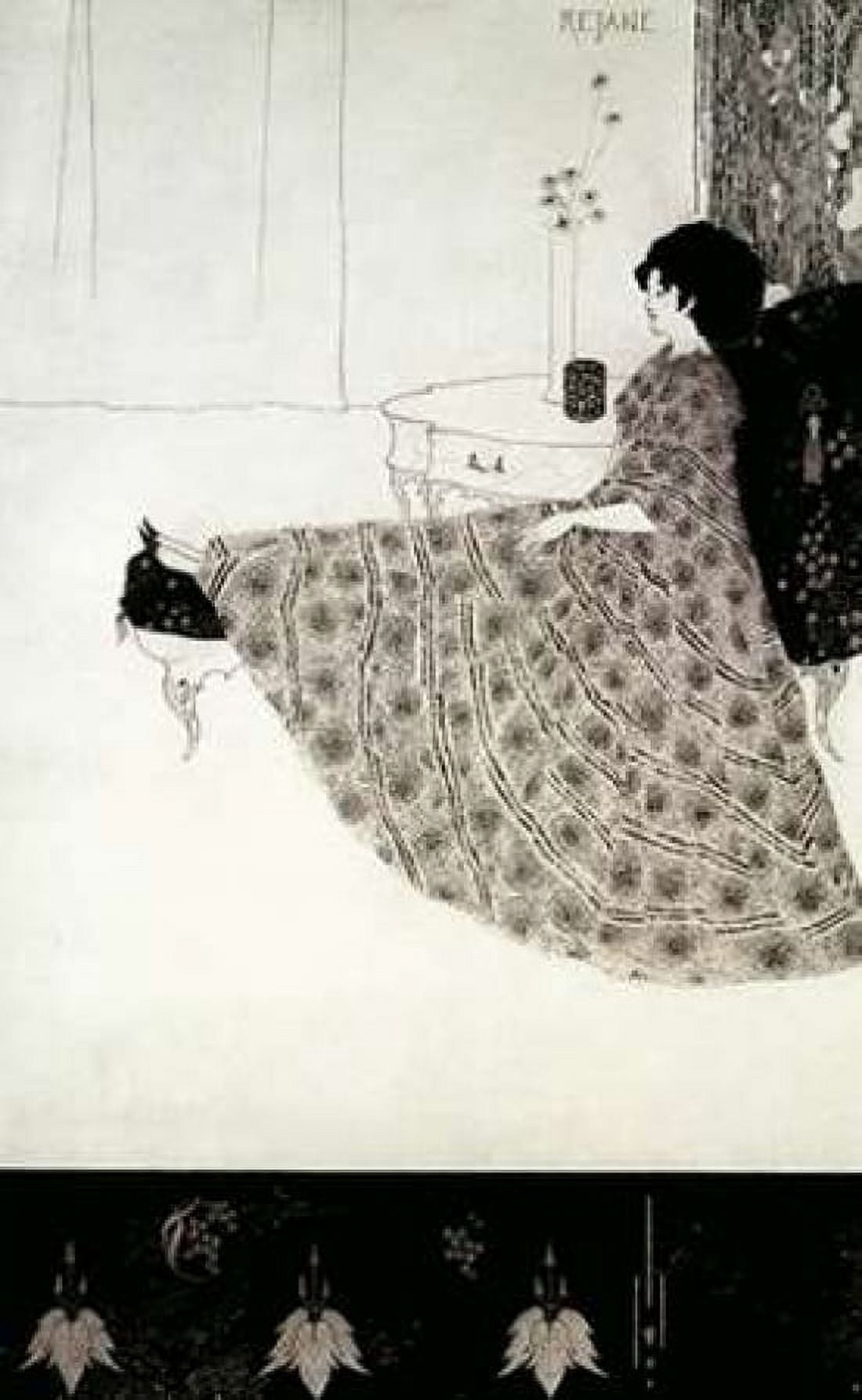 Seated Woman Canvas Art - Aubrey Beardsley (12 x 18)