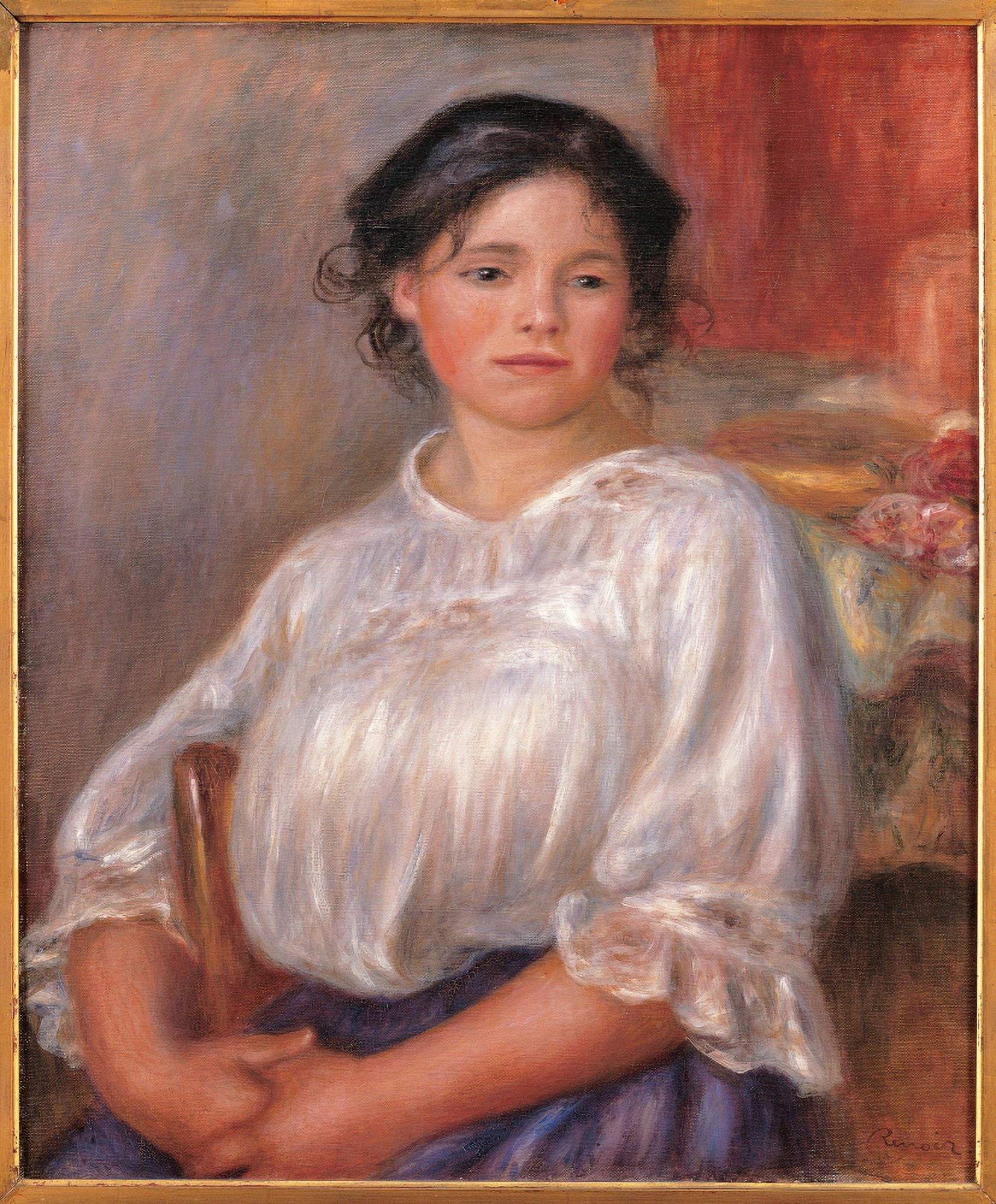Seated Young Woman (Hlne Bellon) Canvas Art - (18 x 24)