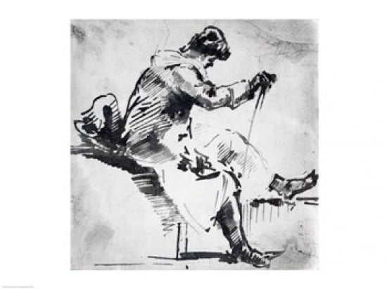 Seated man Canvas Art - JMW Turner (24 x 18)