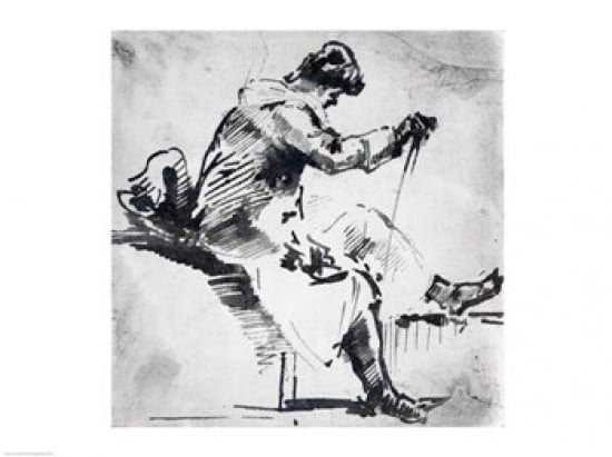 Seated man Canvas Art - JMW Turner (36 x 24)