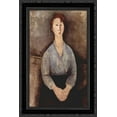 thumbnail image 1 of Seated woman weared in blue blouse 19x24 Black Ornate Wood Framed Canvas Art by Modigliani, Amedeo, 1 of 2