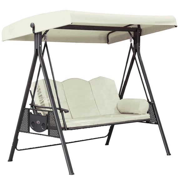 Seater Patio Swing Canopy Replacement Universal Waterproof Outdoor Swing Top Cover for Garden Patio Porch 75" x 47" No Cushion Cover Included Beige