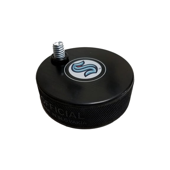 Seattle Autograph Series Hockey Puck Beer Tap Handle Display