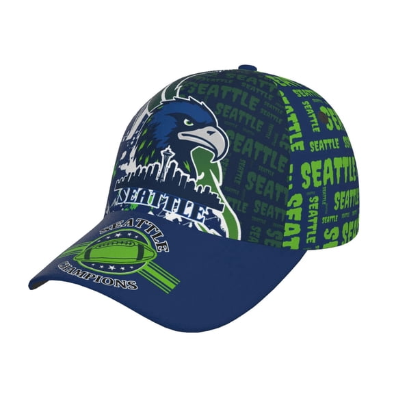 Seattle Baseball Cap Adjustable Splash Print Baseball Hat Game Day for Men Women Fans Gift