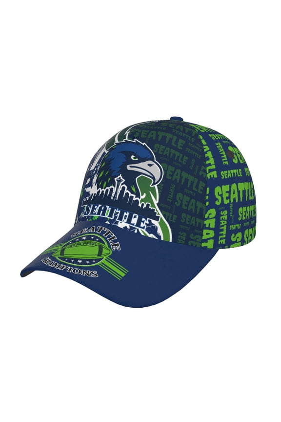 Seattle Baseball Cap Adjustable Splash Print Baseball Hat Game Day for Men Women Fans Gift