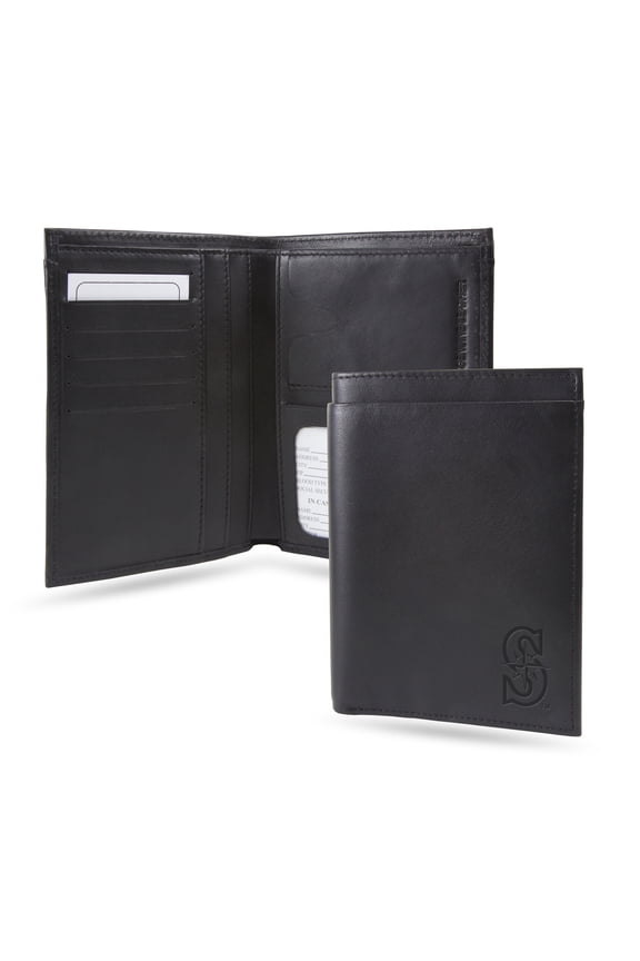 Seattle Baseball Mariners Black Leather Traveling RFID Blocking Wallet - 14 total slots/pockets
