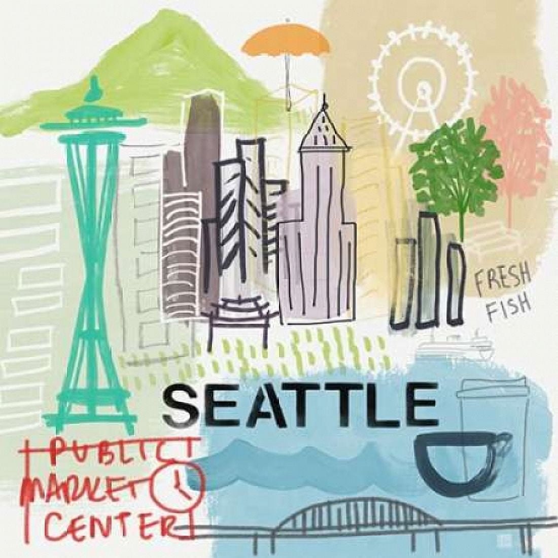 Seattle Canvas Art - Linda Woods (24 x 24)