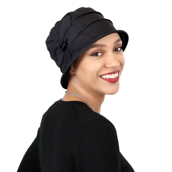 Seattle Chic Combed Cotton Cloche Hat for Women (Black)
