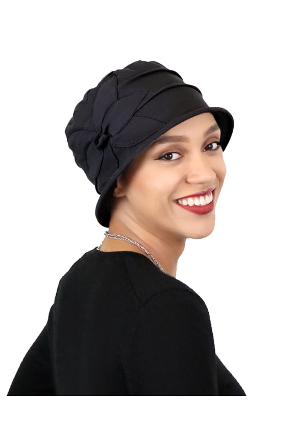 Seattle Chic Combed Cotton Cloche Hat for Women (Black)