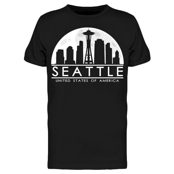 Seattle, City. Semicircular  T-Shirt Men -Image by Shutterstock, Male Small
