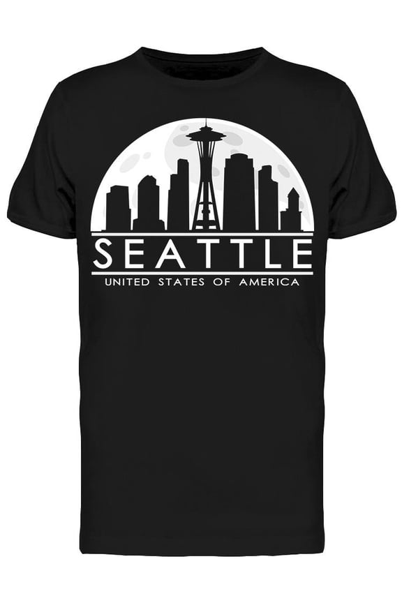 Seattle, City. Semicircular  T-Shirt Men -Image by Shutterstock, Male x-Large