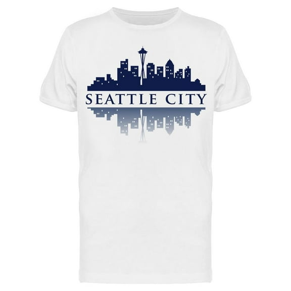 Seattle, City W/reflection  T-Shirt Men -Image by Shutterstock, Male Small