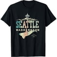 thumbnail image 1 of Seattle Emerald City Space Needle Distressed Souvenir TShirt T-Shirt, 1 of 4