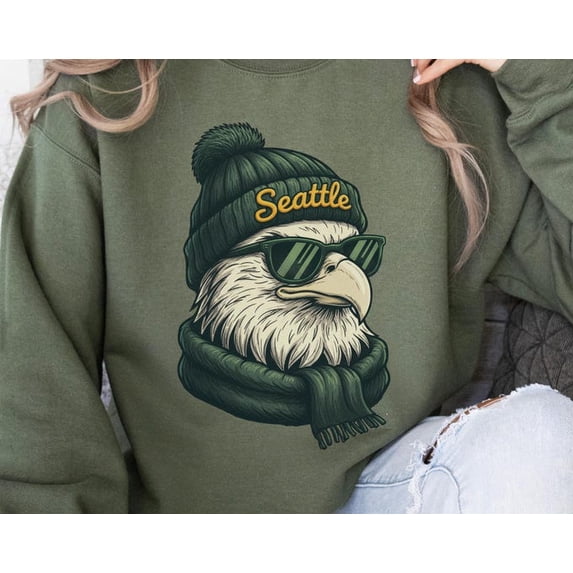Seattle Football Crewneck Sweatshirt, Seattle Mascot Sweatshirt, Vintage Sports Fan Apparel, Trendy Game Day , Seattle Football Fan Tee, Sweatshirt Size S-5Xl