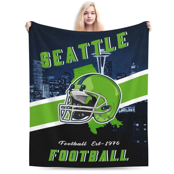 Seattle Football Throw Blanket, Soft Lightweight Plush Warm Blankets For Men And Women, Sports Fan Gifts Bed Tapestry For Sofa, Travel 40"X30"