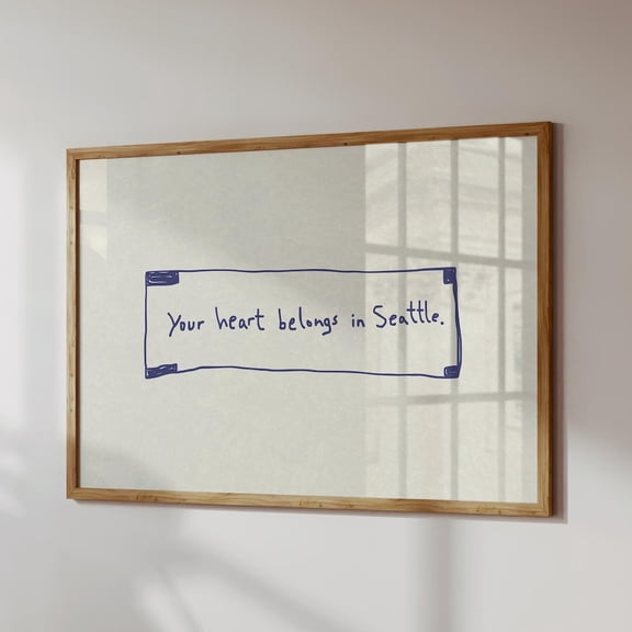 Seattle Fortune Cookie Print: Trendy Wall Art, Horizontal, Unframed Canvas 16x20in