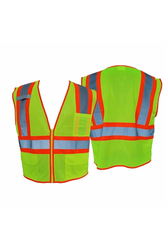 Class II Lime,NFPA 2112,Type R Class,3 Pockets,Mic Tab. Size L