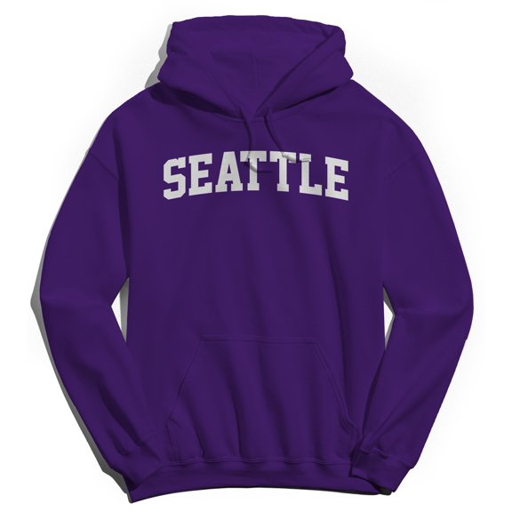 Seattle Graphic Purple Men's Cotton Pullover Hoodie