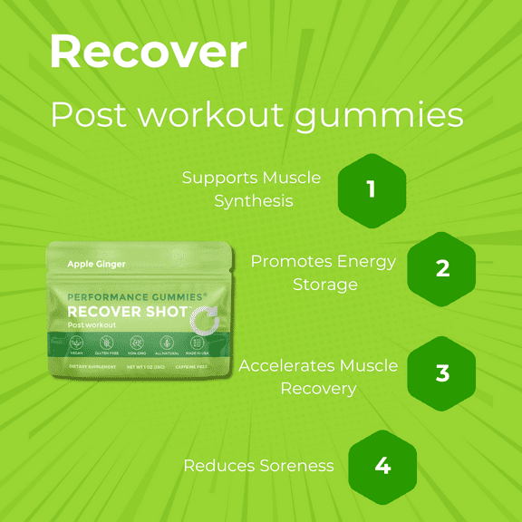 Seattle Gummy Company Recover Post-Workout Apple Ginger-Box 12 (1 oz) Packs Box