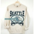 thumbnail image 1 of Seattle Hockey Vintage 90s Sweatshirt, Kraken Hockey Sweatshirt, Jersey Hockey Retro Gift For Christmas ,Sand Color,Size 2XL, 1 of 5