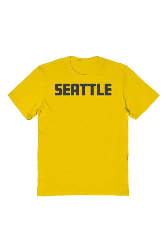 Seattle Humor Graphic Gold Men's Cotton T-Shirt