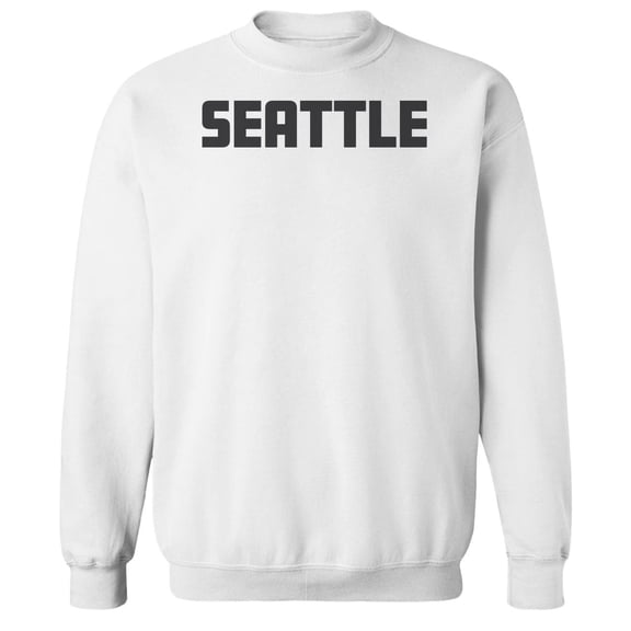 Seattle Humor Graphic White Men's Crewneck Sweatshirt