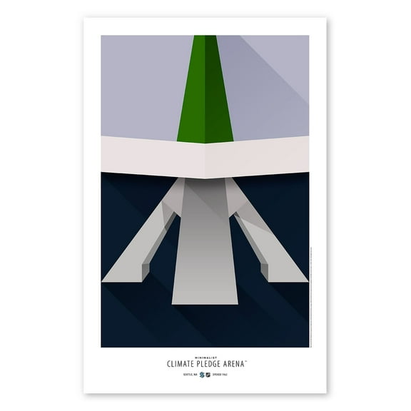 Seattle Kraken 11'' x 17'' Minimalist Climate Pledge Arena Poster