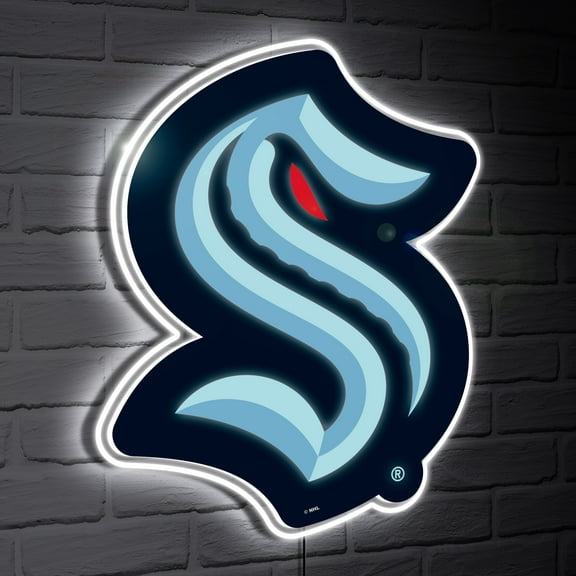 Seattle Kraken LED Team Logo Shaped Lighted Wall Sign