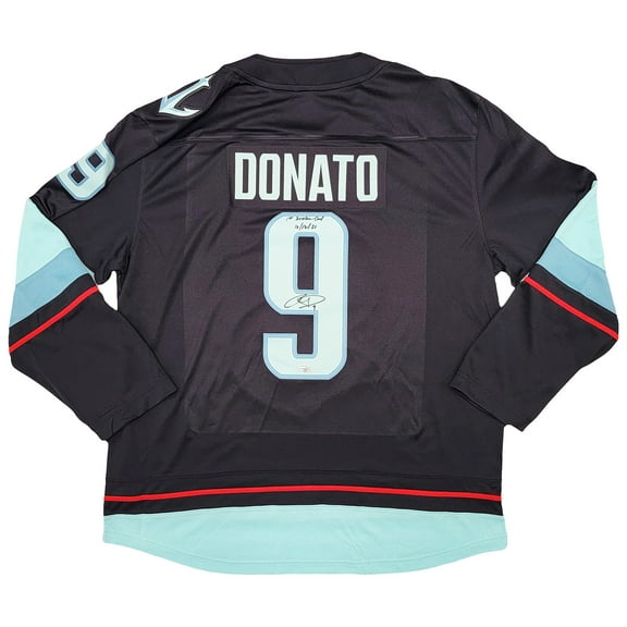 Seattle Kraken Ryan Donato Autographed Blue Fanatics Jersey Size XL "1st Kraken Goal" Fanatics Holo 211730