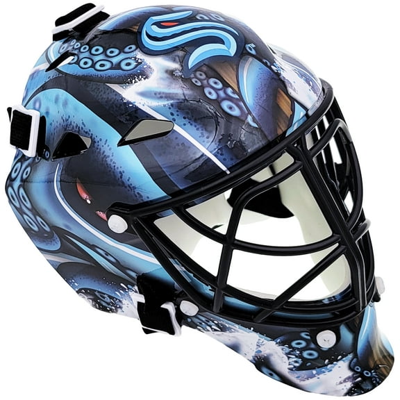 Seattle Kraken Unsigned Blue Franklin Mini Goalie Mask 201702