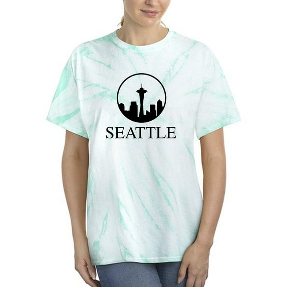Seattle Landscape Tie-Dye Cyclone Women -Smartprints Designs, Female Large