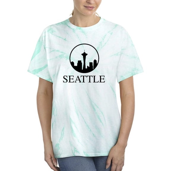 Seattle Landscape Tie-Dye Cyclone Women -Smartprints Designs, Female Large