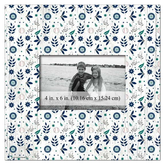 Seattle Mariners 10'' x 10'' Floral Pattern Frame