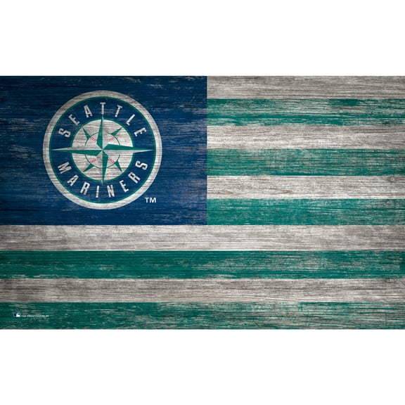 Seattle Mariners 11'' x 19'' Distressed Flag Sign
