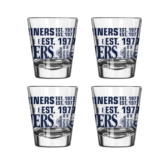 Logo Brands Seattle Mariners 4-Pack 2oz. Shot Glass Set