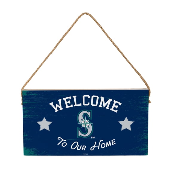 Seattle Mariners 6" x 11" Welcome Home Wood Wall Sign with Rope Hanger