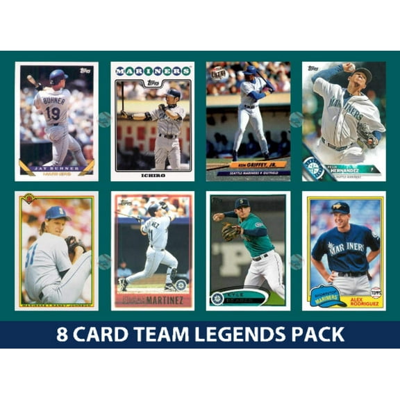 Seattle Mariners 8 Card Legends Pack Topps Bowman Ichiro Ken Griffey Buhner