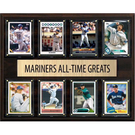Seattle Mariners All Time Greats Legends Plaque 8 Cards Ichiro Ken Griffey Jr Buhner