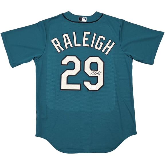 Seattle Mariners Cal Raleigh Autographed Teal Nike Jersey Fanatics & MLB Holo Stock #261842
