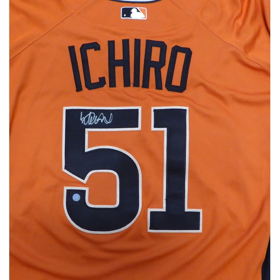 Seattle Mariners Ichiro Suzuki Autographed 2007 All Star Orange Auth Cool Base Majestic Jersey IS Holo SKU #241614