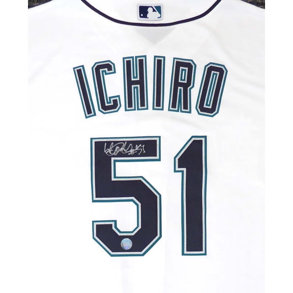 Seattle Mariners Ichiro Suzuki Autographed White Majestic Cool Base Jersey "#51" Size L IS Holo 148634