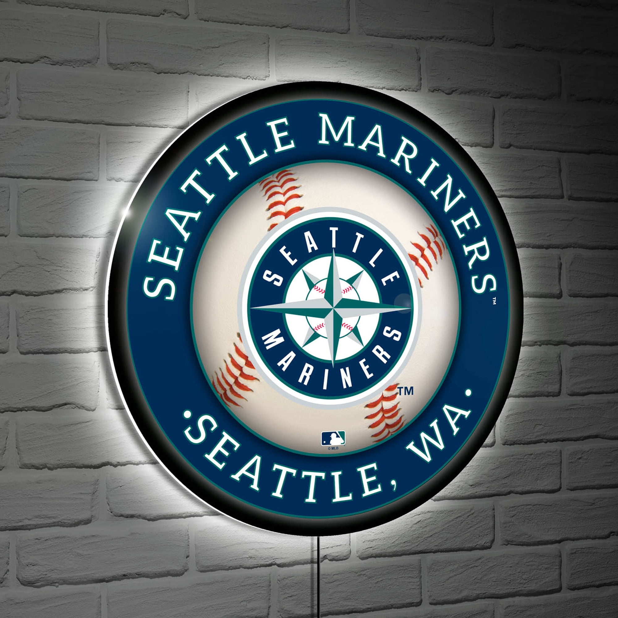 Seattle Mariners Led Sign Seattle Mariners LED XL Round Wall D-cor - Walmart.com