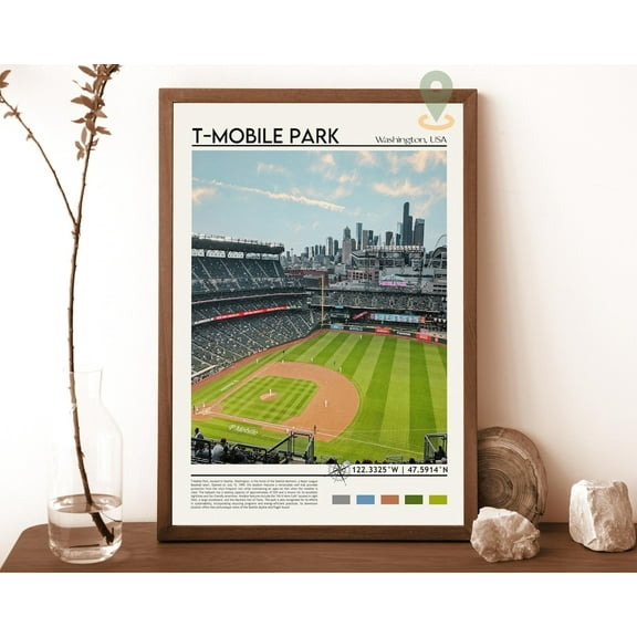 Seattle Mariners Poster, T-Mobile Park Stadium For Baseball Lovers, T-Mobile Park Print, T-Mobile Park Poster, T-Mobile Park Wall Art Wall Art, Modern Wall Decor, 8x12 UNFRAMED