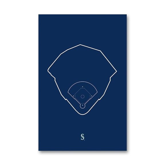 Seattle Mariners T-Mobile Park 11" x 17" Ballpark Outline Art Poster