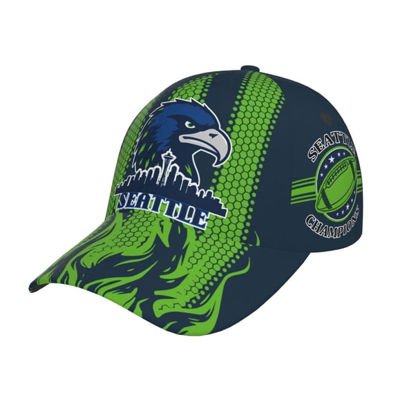 Seattle Mascot Print Baseball Cap Compatible for Games/Northwest Logos - Unisex Adjustable Hat Breathable Twill for Men & Women - Fan Gear for Outdoor (Gift for Supporters)