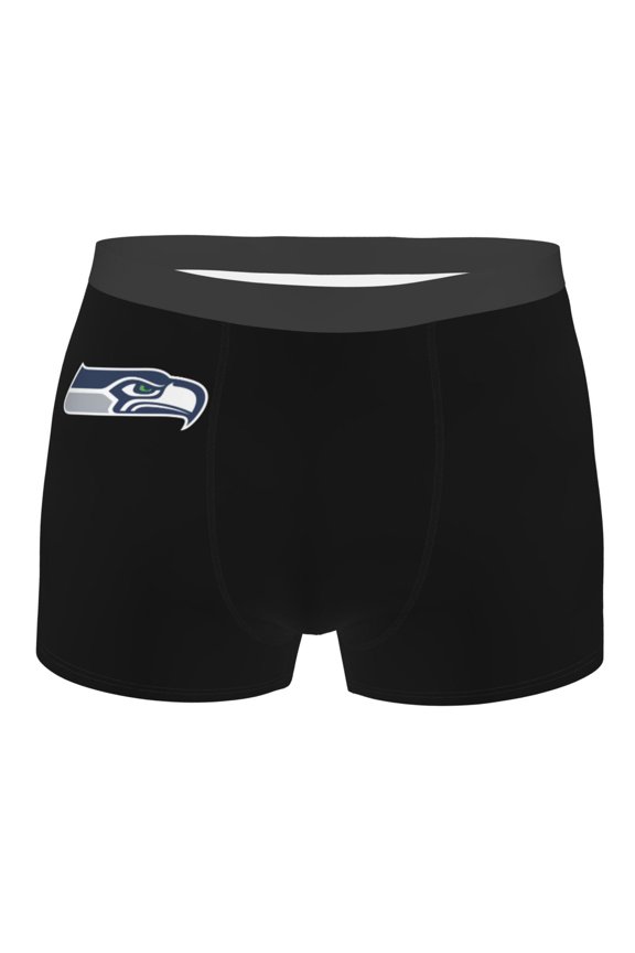 Seattle Men's Boxer Briefs American Football Customized Briefs Adult Boxer Briefs Stretch Fabric and Elastic Waistband Fan Gifts