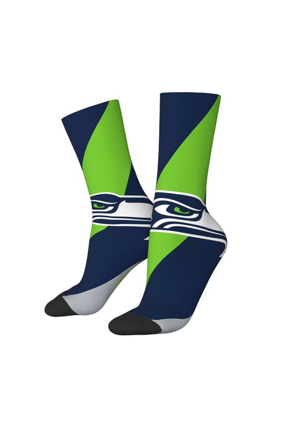 Seattle Mid-Calf Socks, Non-Slip Sports Socks With Football Patterns, Moisture-Wicking And Breathable Football Fan Socks, Fashionable Socks For Men And Women, And Gift Ideas