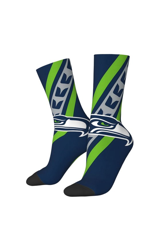 Seattle Mid-Calf Socks, Non-Slip Sports Socks With Football Patterns, Moisture-Wicking And Breathable Football Fan Socks, Fashionable Socks For Men And Women, And Gift Ideas
